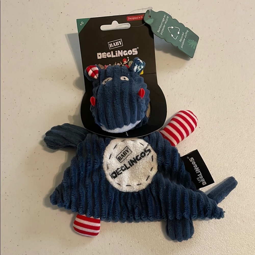 Blue and Red Stuffed Dinosaur Toy